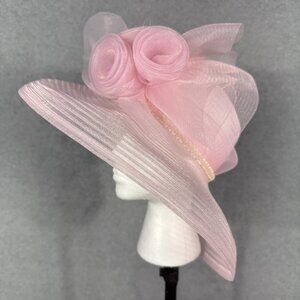 KENTUCKY DERBY HAT/ SUNDAY CHURCH MTG. HAT ; PASTEL PINK COLOR